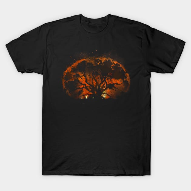 Burning Tree - Inferno Wildfire Smoke and Flames T-Shirt by Area31Studios